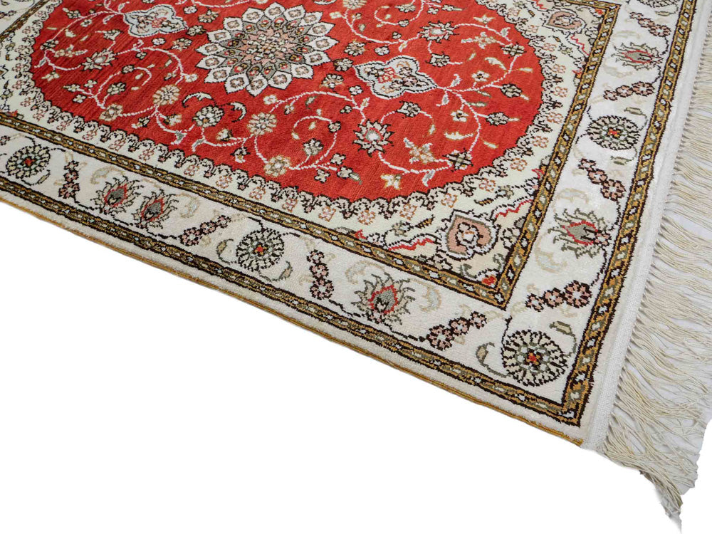 Zijden tapijt - China zijde - 93 x 61 cm - rood