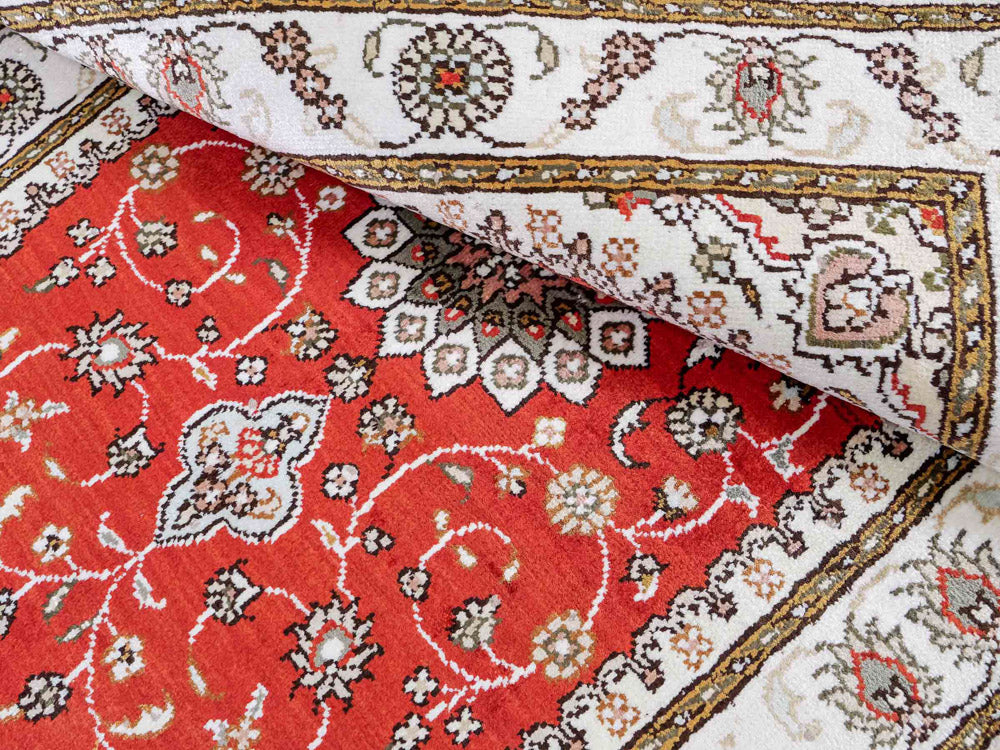 Zijden tapijt - China zijde - 93 x 61 cm - rood