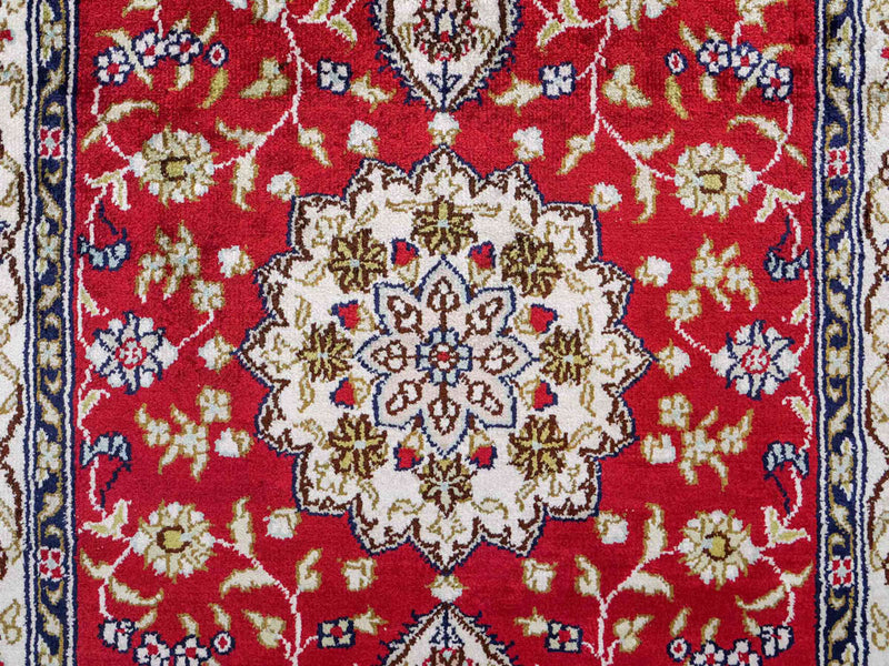 Zijden tapijt - China zijde - 92 x 60 cm - rood