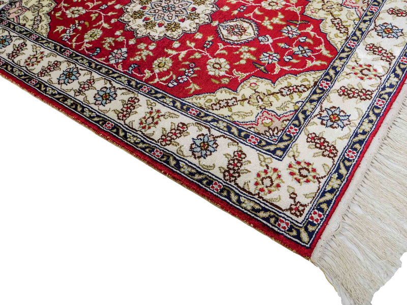 Zijden tapijt - China zijde - 92 x 60 cm - rood