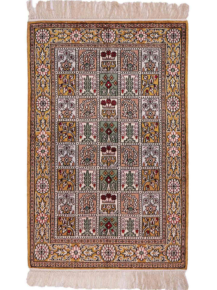 Chinese zijde Tapijt 92x62cm - Oosters Tapijt