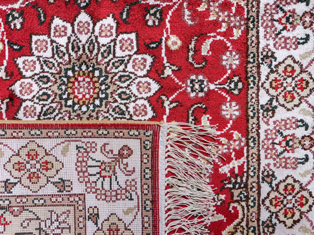 Zijden tapijt - China zijde - 91 x 62 cm - rood