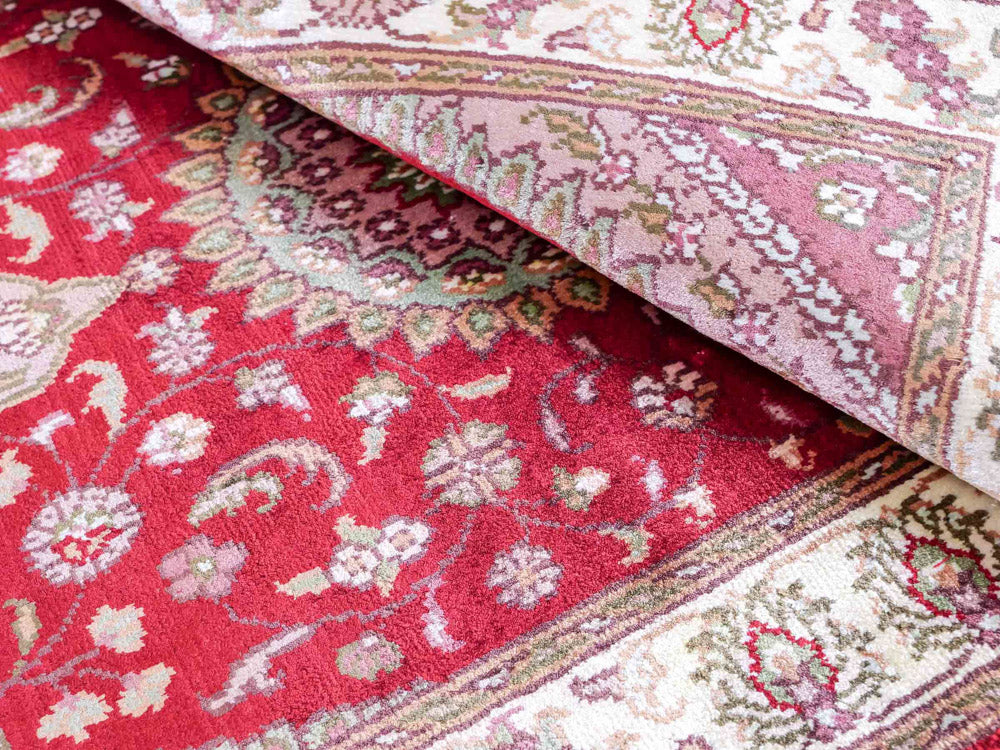 Zijden tapijt - China zijde - 90 x 59 cm - rood