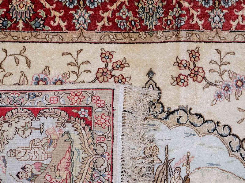 Seidenteppich - China Seide - 153 x 95 cm - hellbeige