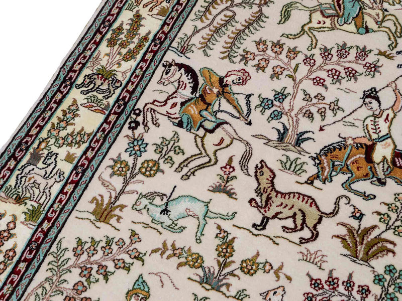 Zijden tapijt - China zijde - 150 x 88 cm - beige