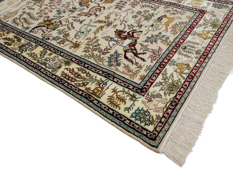 Zijden tapijt - China zijde - 150 x 88 cm - beige