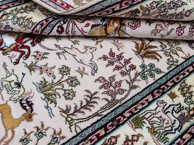 Zijden tapijt - China zijde - 150 x 88 cm - beige