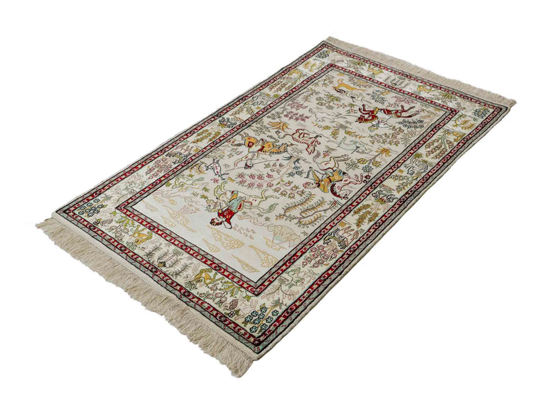 Zijden tapijt - China zijde - 150 x 88 cm - beige
