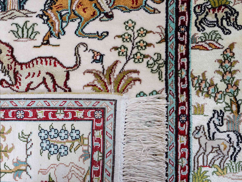 Zijden tapijt - China zijde - 150 x 88 cm - beige