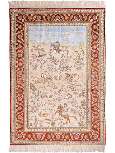 Chinese zijde Tapijt 123x178cm - Oosters Tapijt