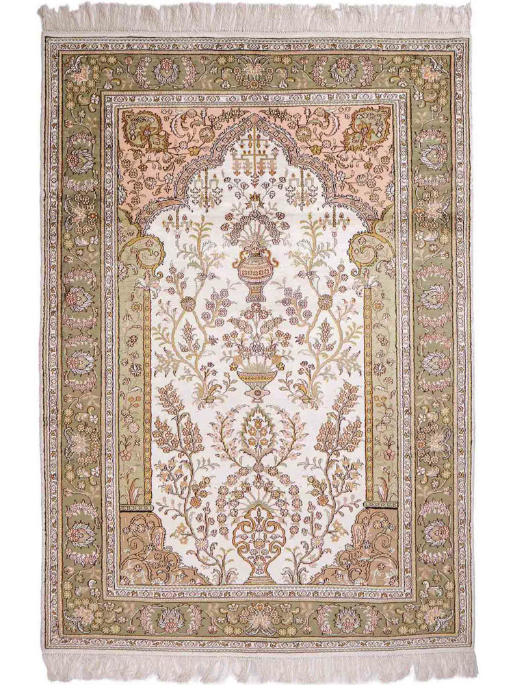 Zijden tapijt - China zijde - 181 x 123 cm - beige