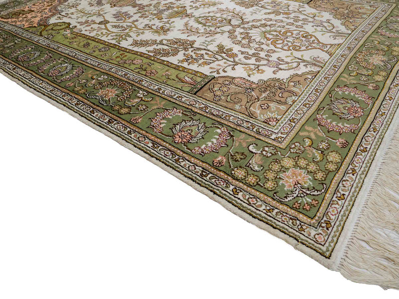 Zijden tapijt - China zijde - 181 x 123 cm - beige
