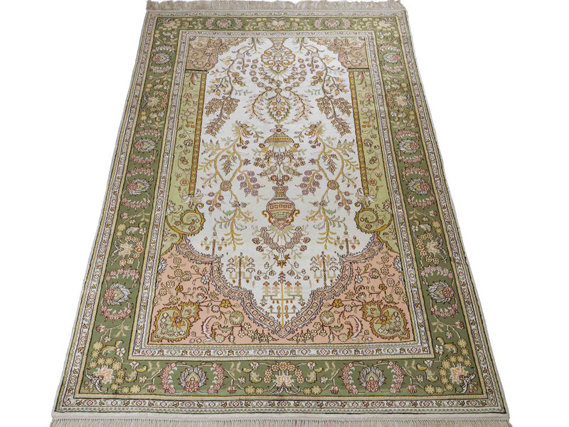 Zijden tapijt - China zijde - 181 x 123 cm - beige
