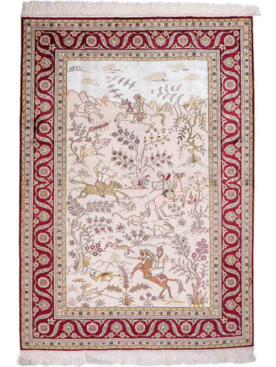 Chinese zijde Tapijt 125x183cm - Oosters Tapijt