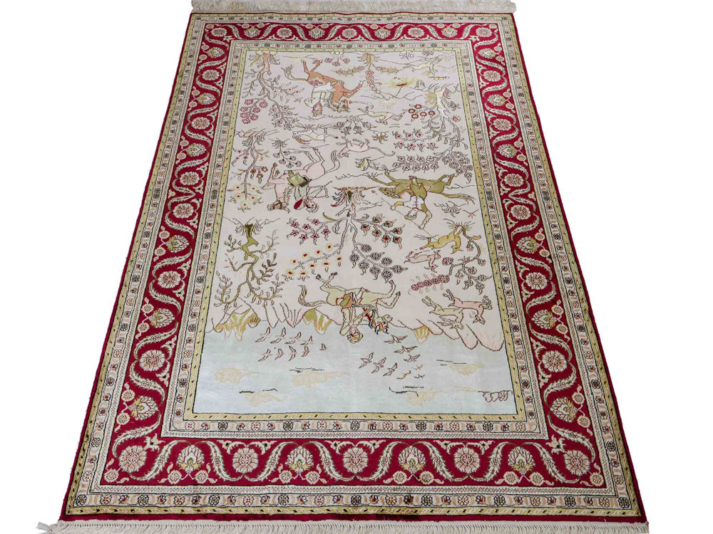 Seidenteppich - China Seide - 183 x 125 cm - beige