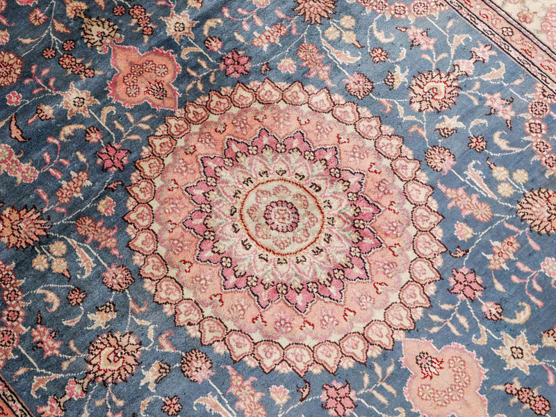 Zijden tapijt - China zijde - 192 x 123 cm - blauw