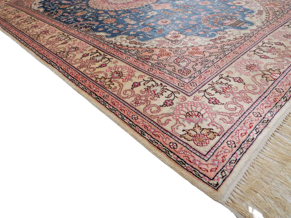 Zijden tapijt - China zijde - 192 x 123 cm - blauw