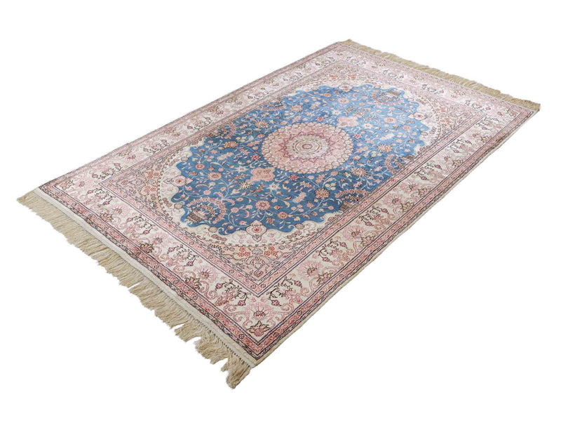 Zijden tapijt - China zijde - 192 x 123 cm - blauw