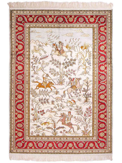 Chinese zijde Tapijt 125x184cm - Oosters Tapijt