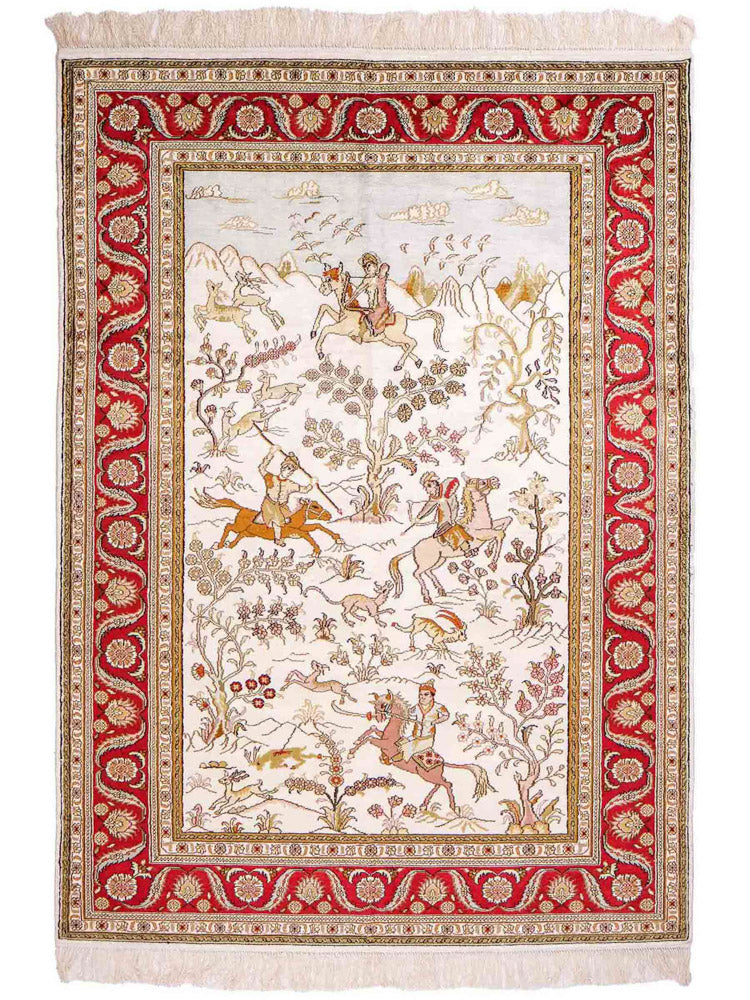 Chinese zijde Tapijt 184x125cm - Oosters Tapijt