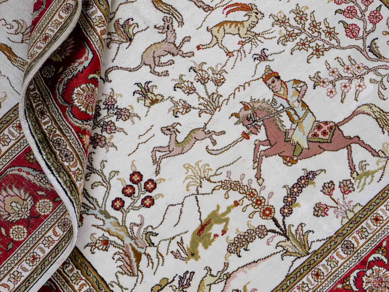 Chinese zijde Tapijt 184x125cm - Oosters Tapijt