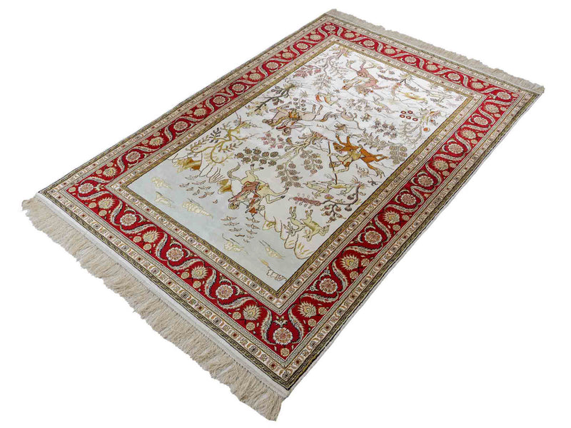 Chinese zijde Tapijt 184x125cm - Oosters Tapijt