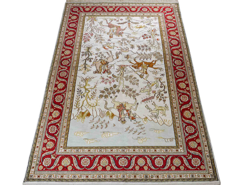 Chinese zijde Tapijt 184x125cm - Oosters Tapijt