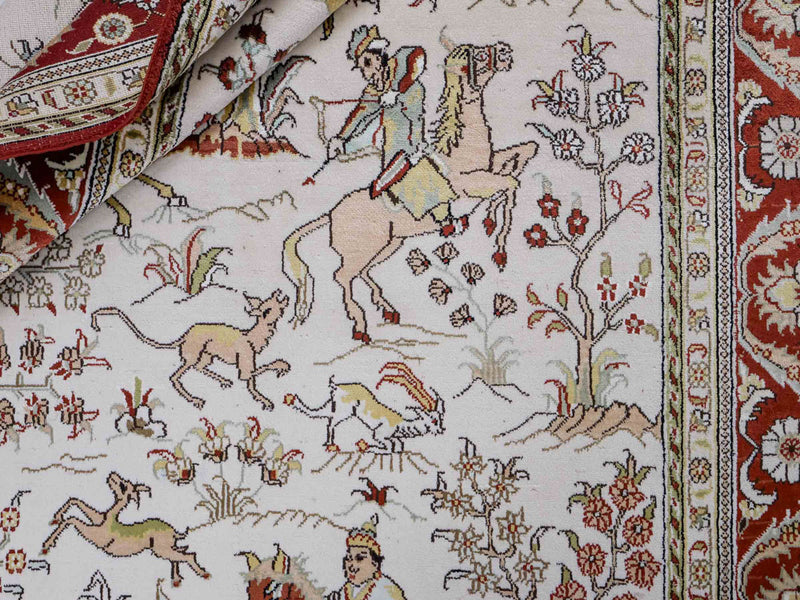 Zijden tapijt - China zijde - 193 x 121 cm - beige