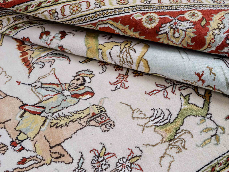 Zijden tapijt - China zijde - 193 x 121 cm - beige