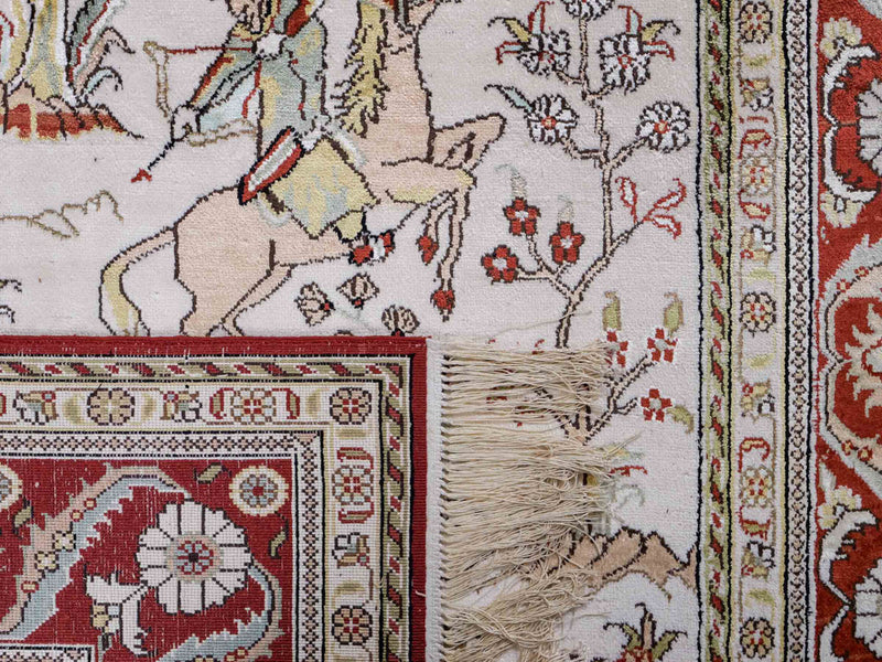 Zijden tapijt - China zijde - 193 x 121 cm - beige
