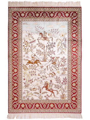 Seidenteppich - China Seide - 185 x 124 cm - beige
