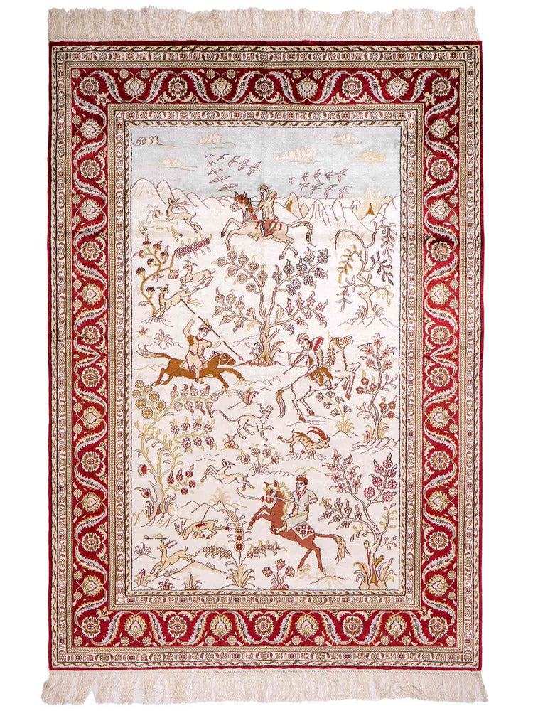 Seidenteppich - China Seide - 185 x 124 cm - beige