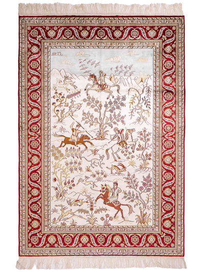 Chinese zijde Tapijt 124x185cm - Oosters Tapijt