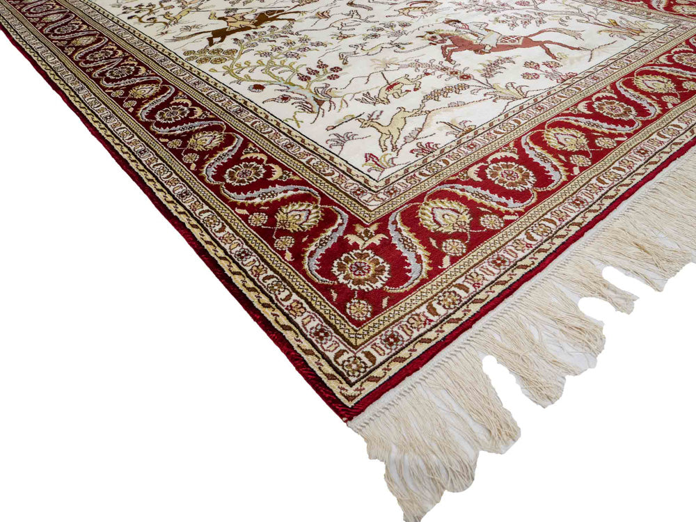 Zijden tapijt - China zijde - 185 x 124 cm - beige