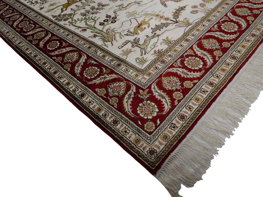 Zijden tapijt - China zijde - 183 x 126 cm - beige