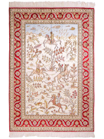 Chinese zijde Tapijt 124x176cm - Oosters Tapijt