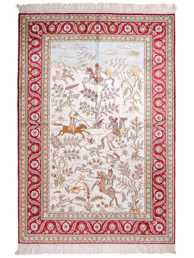 Chinese zijde Tapijt 126x185cm - Oosters Tapijt