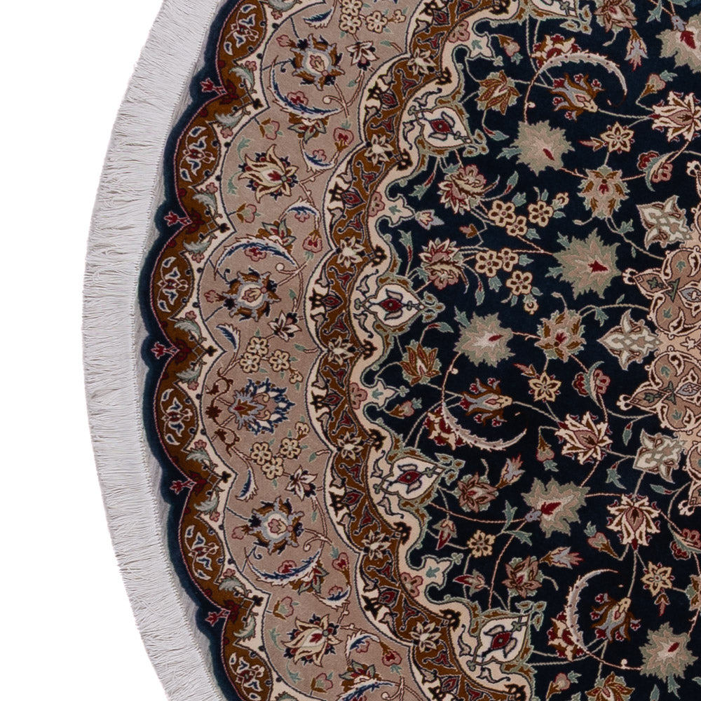 Perzisch tapijt - Tabriz - Royal rond  - 200 x 200 cm - zwart groen