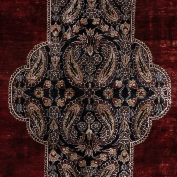 Zijden tapijt - Kayseri - 187 x 123 cm - donkerrood