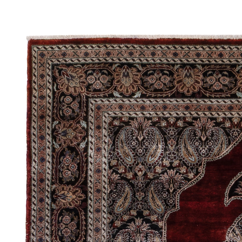 Zijden tapijt - Kayseri - 187 x 123 cm - donkerrood