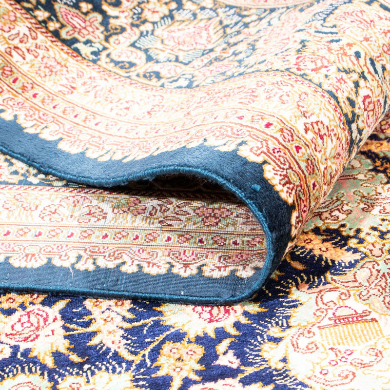 Zijden tapijt - Ghom Silk - Premium - 152 x 102 cm - donkerblauw