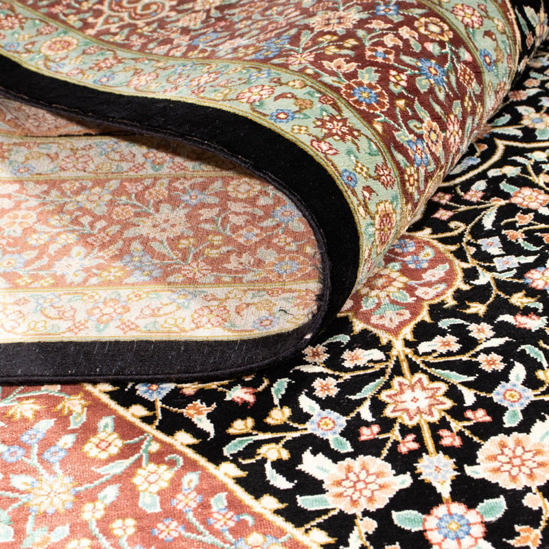 Zijden tapijt - Ghom Silk - Premium - 154 x 101 cm - donkerblauw