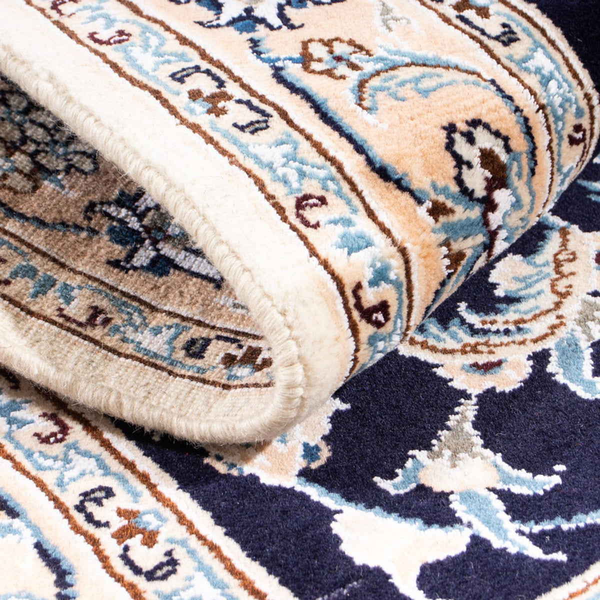 Perzisch tapijt - Nain - Koninklijk - 150 x 100 cm - donkerblauw