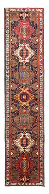 Loper Perzisch Tapijt - Nomadisch - 385 x 85 cm - donkerblauw