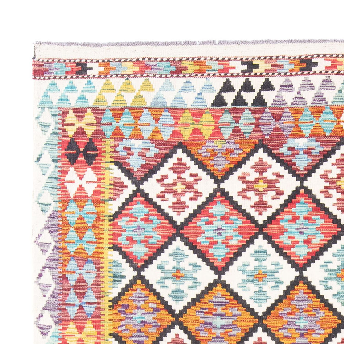 Kelim tapijt - Splash - 239 x 200 cm - veelkleurig