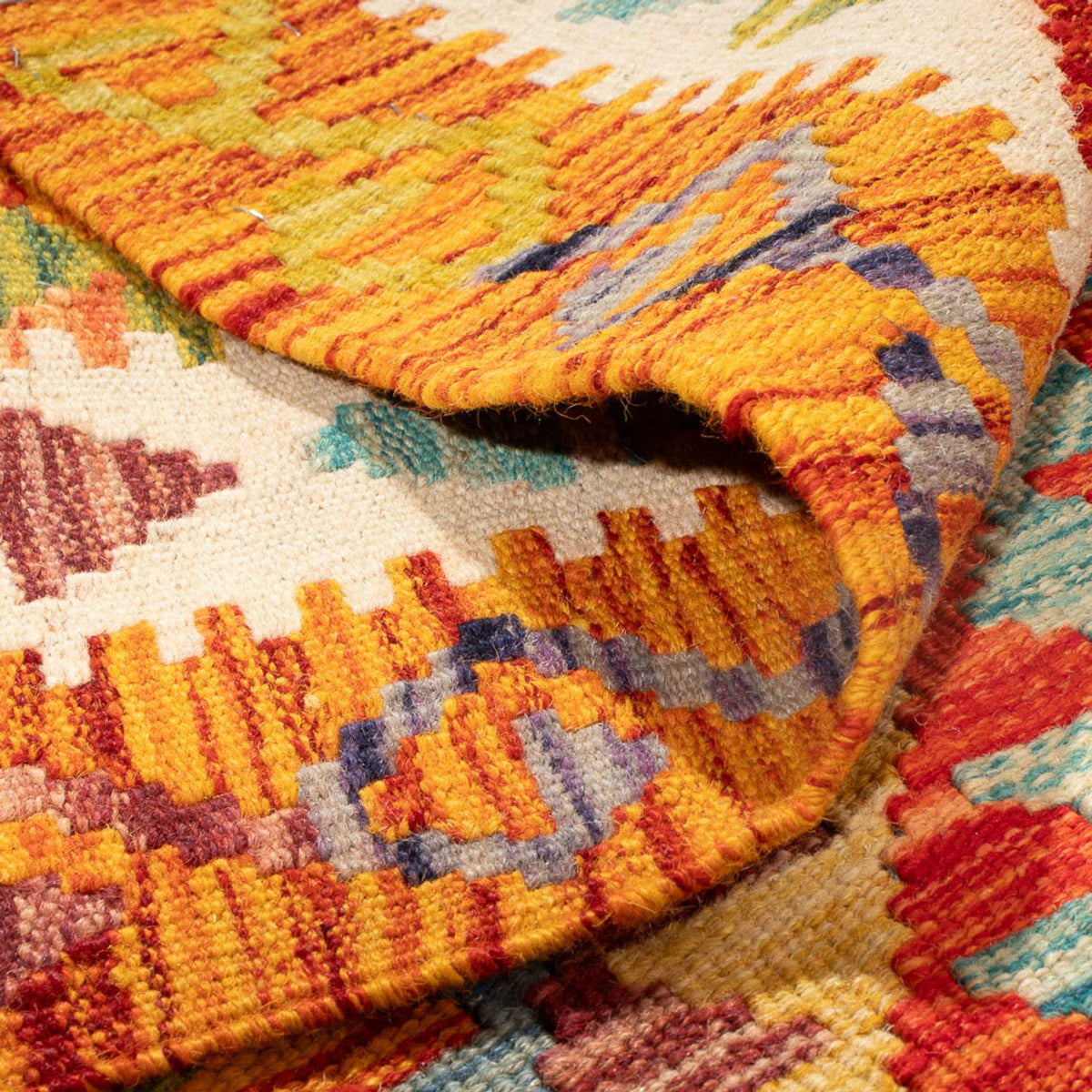 Kelim tapijt - Splash - 190 x 123 cm - veelkleurig