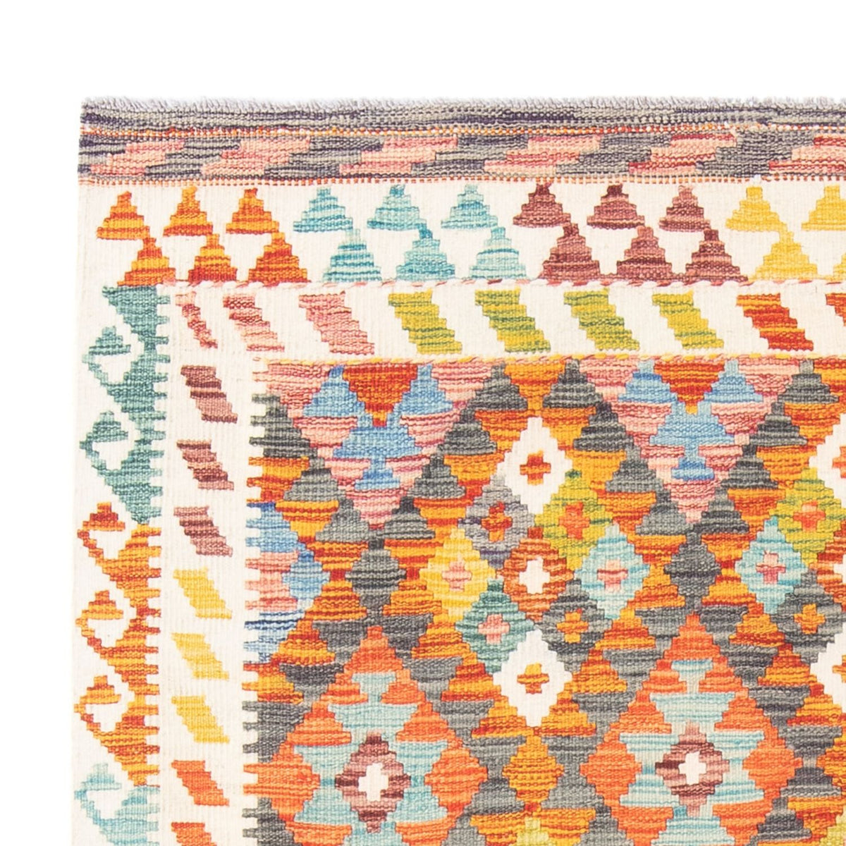 Kelim tapijt - Splash - 195 x 156 cm - veelkleurig