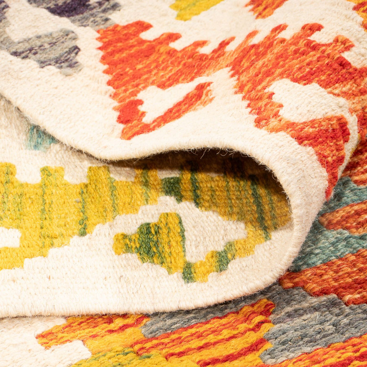 Kelim tapijt - Splash - 195 x 156 cm - veelkleurig