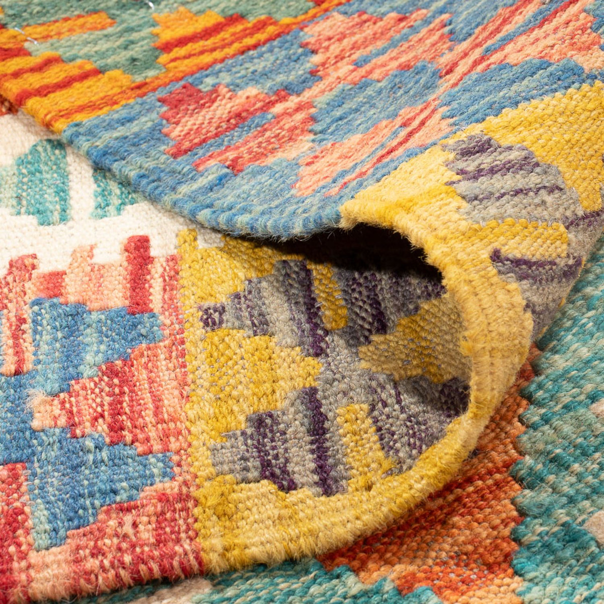 Kelim tapijt - Splash - 145 x 106 cm - veelkleurig