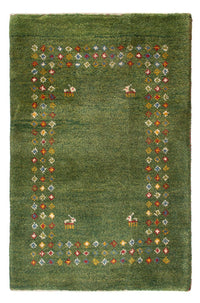 Gabbeh tapijt - Perzisch - 89 x 62 cm - zeegroen
